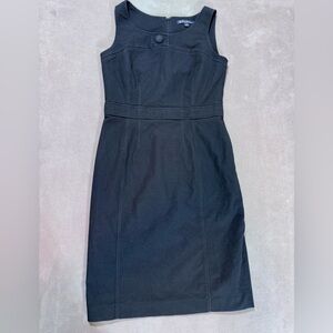 Brooks Brothers Dress Womens Sz 10 Black Grid Waffle Sleeveless Sheath Cotton